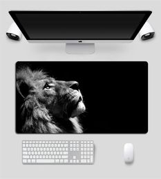 Cool Lion Black Mouse Pad Large Locking Edge Gamer Computer Desk Mat Anime NonSkid Gaming MousePad Notebook Pc Accessories 2106154498082