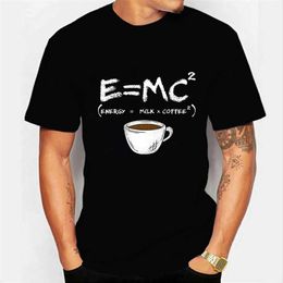 Men's T-Shirts T Shirt for Men Energy=milk+coff Tshirt Summer Men Clothing Strtwear Round Neck Shirt Fashion Short Slve T-shirts Tops Y240429