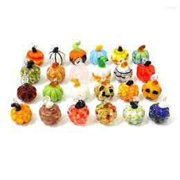 Decorative Figurines Cute Mini Glass Pumpkin Charm Pendant For DIY Women Jewelry Necklace Bracelet Making Accessories Or Halloween Decor