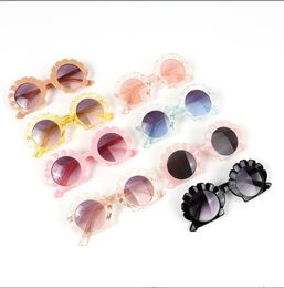 Korean Childrens Sunglasses Retro shell Solid Round Frame Small Face Sunglasses Ultraviolet-proof Convenience Glasses Kids Glas 240417