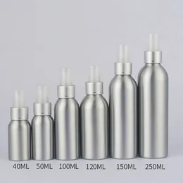 Storage Bottles 100pcs/lot Empty 250ml Aluminium Spray Atomiser Bottle Refillable White Pump For Cosmetic Packaging Tool