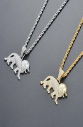 hip hop Lion diamonds pendant necklaces for men women Religion Christianity luxury necklace jewelry gold plated copper zircons Twi5592417