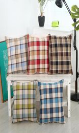 Nordic Parrern Colorful Lattice Pillow Case 45 x 45 Cotton Linen Pillow Cases Cushions 5 Colors Plaid Striped Throw Pillow Cases9287978