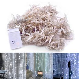 Newest Design 300-LED White Light Romantic Christmas Wedding Outdoor Decoration Curtain String Light 110V high brightness LED Strings 192W