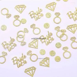 Party Decoration 100Pcs Rose Gold Bride To Be Diamond Ring Heart Paper Confetti Hen Night Bachelorette Wedding Supplies