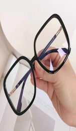 ERILLES Oversized Square Glasses Frame Computer Eyeglasses Frame Women Anti Blue Light Blocking Black Plastic Spectacles Frame Y088552036