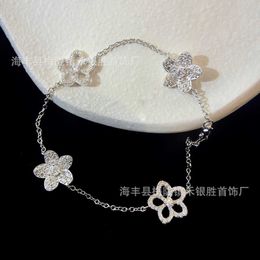 Designer Jewellery Luxury Graf Bracelet Pendant Necklace Flower Bracelet Phantom Four Flower Full Diamond Butterfly Bracelet Pure Silver Womens Hollow Bracelet