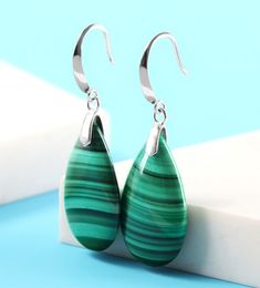 New year039s gift 925 silver set Malachite Earrings gem Earrings Ethnic Malachite Earrings6146512