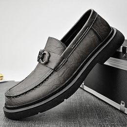 Casual Shoes Spring Autumn Soft Sole Comfortable Loafers Men's Genuine Leather Lightweight Office Work