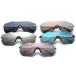 New Men's Ultra Light Large Frame Sunglasses for Women's Fashion Frameless UV Protection 2024 Detachable birthday gift