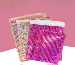 Gift Wrap 20pcs Pink Laser Packaging Bubble Mailers Padded Envelopes Bag Mailing Envelope Protect Buffer8134226