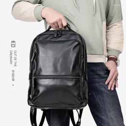 Backpack Men Genuine Leather Fashion Schoolbag For Teenager Boys Travel Bag Male Laptop Messenger Bags
