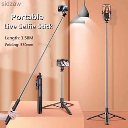 Selfie Monopods Fangtuose New 158cm sem fio Bluetooth Selfie Stick Tripod Monopod dobrável para smartphones de câmera de ação esportiva wx