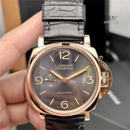 Men Watches Fashion Luxury Waterproof Multifunction Watch The Penerei Lumino Dur series PAM00675 automatic mechanical 45mm diameter mens watch case is made of 18K g