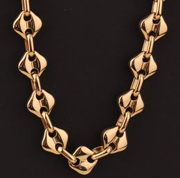 Stainless Steel Jewelry 18K Gold Plated High Polished Miami Cuban Link Necklace Men Punk 10mm Curb Chain Safety Clasp 56cm6243408