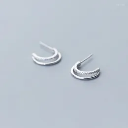 Stud Earrings Drop Fashion Silver Color Rhinestone Moon Brincos For Christmas Gifts Girl's Friend Jewelry