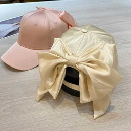 Ball Caps Spring and Summer Womens Baseball Hat Fashion Bow Personalized Sun Autumn Travel Wild Leisure Outdoor Street Nail Q240429