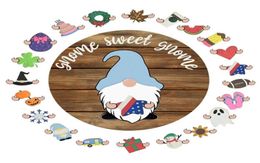 Novelty Items Gnome Interchangeable All Season Welcome Sign In Home Decor Rustic Farmhouse Front Door Wreath For1477196