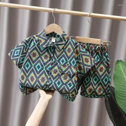 Clothing Sets Baby Boy Clothes Children 2-11Years Old Summer Holiday Suit Boys Printed Shirt Shorts Two-Piece