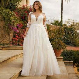 Abiti da sposa in pizzo a V-Neck Loce Abiti a V-illusione