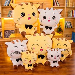 Cute Big Faced Cat Doll Plush Toy Lucky Cat Big Tail Doll Girl Sleeping Pillow