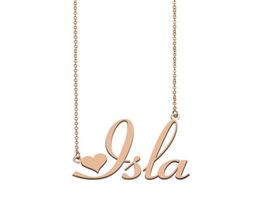 Isla name necklaces pendant Custom Personalised for women girls children friends Mothers Gifts 18k gold plated Stainless stee4729786