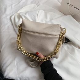 Shoulder Bags Thick Chain Soft PU Leather Crossbody For Women 2024 Luxury Small Handbags Ladies Summer Travel Purses