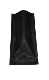 100Pieceslot 12x18cm Top Opening Black Aluminium Mylar Package Bag Bulk Food Storage Heat Sealable Vacuum Pouch for Coffee Tea Nut2463519