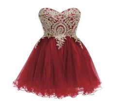 Short Prom Dresses 2019 Burgundy Homecoming Party Cockatil Red Blue Pageant Gowns Dress Real image Dubai Beads Pearls Lace Up Chea4676033