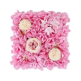 Decorative Flowers 1pc Of Artificial Flower Wall Panels 15 X 15" Mat Silk Rose For Backdrop Wedding Decoration