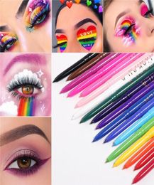 18 Colour Raninbow Eyeliner Liquid Waterproof Colourful Matte Charming Eye Liner Blue Red Green White Gold Brown Eyliner Pen1097555