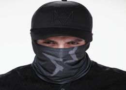 2020 Watch Dogs Aiden Face MASK Cap Cotton Hat Set Costume Cosplay Mask Hat Mens Panel Tactique Baseball Caps1403412