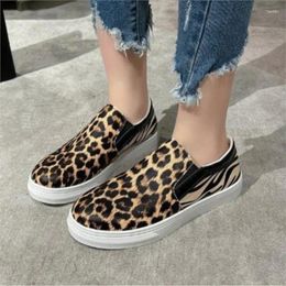 Casual Shoes Spring Autumn Single Leopard Print Round Head Flat Solid Colour Large Size Women's Flats Loafers C1281