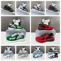 mens shoes designer shoes classic casual womens sneakers leather nylon black outdoor trainers luxury sport man shoes americas cup fashion running mesh shoe with box
