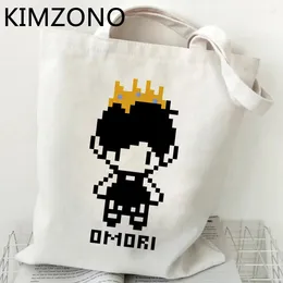 Shopping Bags Omori Bag Reusable Canvas Bolsas De Tela Bolsa Shopper Foldable Reutilizables Tote Fabric Sacolas