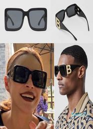 2021 new season female designer sunglasses square plate frame big double B letter legs simple fashion style UV400 glasses7526324