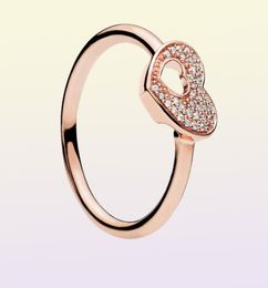 Cute heart-shaped ring for 925 silver rose gold heart-shaped frame fashion trend sterling silver ring gift female6132537