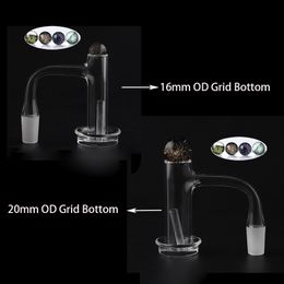 Full Weld Control Tower Quartz Banger Bevelled Edge seamlessly Quartz Nails With Clear Grid Bottom, Glass Marble Quartz Pillars, For Dab Rigs Pipes