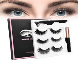 Natural False Eyelashes With 5 Magnet And Magnetic Eyeliner Strip Fake Eye Lashes Mink Eyelashes 25mm 3D Mink Hair Lashes Set9953788