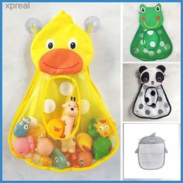 Bath Toys Baby shower toy cute duck frog net toy storage bag strong suction cup baby shower game bag bathroom organizer water toyWX131