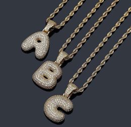 Fashion Hop Jewellery New Fashion Iced Out Letter Pendant Necklace Gold Initial Letter Necklace For Men6640468