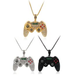 Top Fashion Franco Chain Game Controller Desgin Pendants Necklace Hip hop Crystal Necklace Jewellery Bling Bling Iced Out5599754