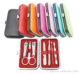 7 pcs Nail Clippers Kit Scissors Tweezer Knife Ear pick Utility Manicure Set Tools Random Colors ak0749617473