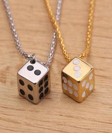 Pendant Necklaces Creative Design Lucky Dice Necklace Gold Silver Colour Couple For Women Men Jewellery Accessories Gifts25734947721169