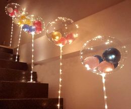 Glow Party Balloons Column Stand Arch Stand Home Party LED Confetti Balloons with Clips Wedding Decoration Balloon Holder Stick Y05795431