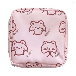 Storage Bags Women Girls Cute Cosmetic Bear Makeup Earphone Coin Purse Napkin Pouch Sanitary Pads Bag