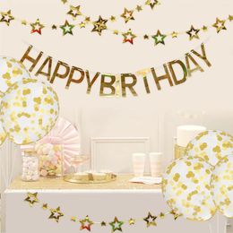 Party Decoration 10pcs Set Confetti Balloons Hanging Banner For Birthday Personalised Decorations Streamers