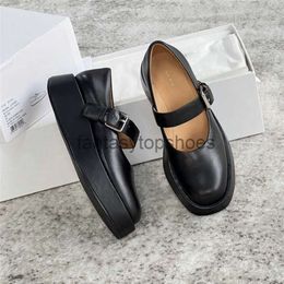 The Row Mary TR fashion original Jane Pure shoes leather women's shoes thick soled muffin round head single shoes versatile women's shoes 7DGW JHHQ 2024