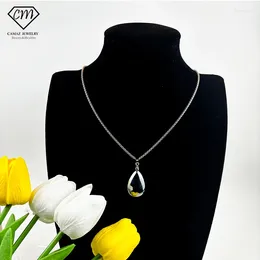 Pendant Necklaces CAMAZ Terahertz Energy Necklace Women's Water Drop Shaped Healing Jewellery