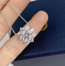 H luxury Jewellery necklace Pendants diamond sweater 925 Sterling Silver flower Plated designer thin chain women necklaces fashion o6047912